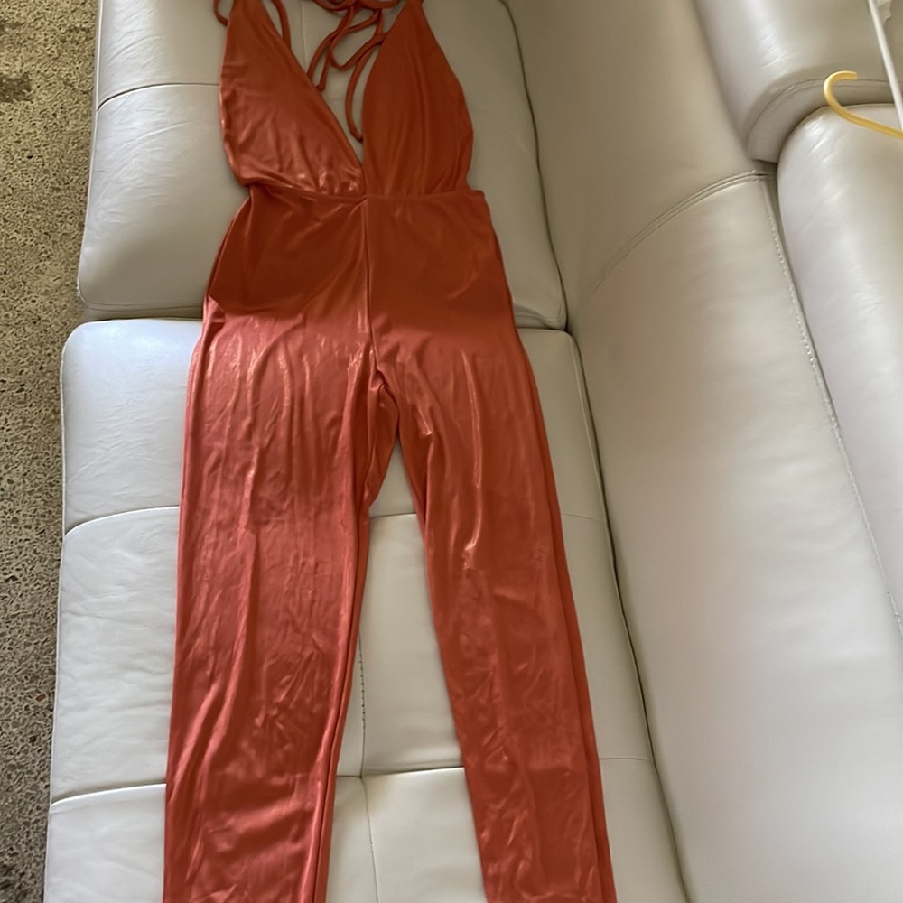 Good time USA jumpsuit pants evening version without back color orange size S